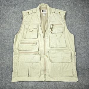 VTG Trail Designs Vest Mens Large Tan Khaki Fishing Hunting Outdoors Pockets‎